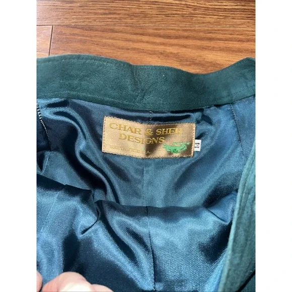 Char & Sher Collectibles Hunter Green Suede Wide Leg Crop Pant & Matching Top‎ - Picture 10 of 14